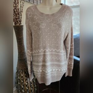 Thakoon Taupe Patterned Crew Neck Sweater